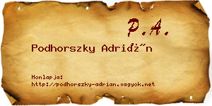 Podhorszky Adrián névjegykártya