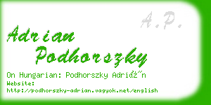 adrian podhorszky business card